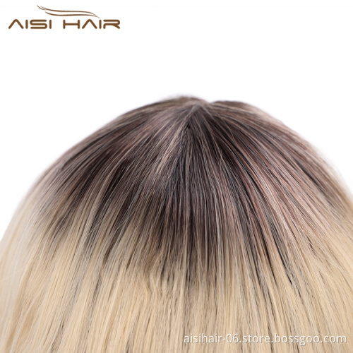 Ombre Wholesale For Black Women Cheap Fiber Wavy Pre Plucked Futura High Heat Resistant Lace Front Synthetic Hair Wigs